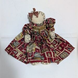 Doll Handmade Rag Doll Red Patchwork Gingerbread Dress Gingerbread Cookie Cutter